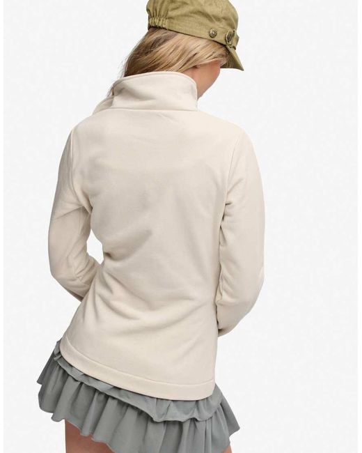 Bench x Superdry & Co White Funnel Neck Embroidered Track Top