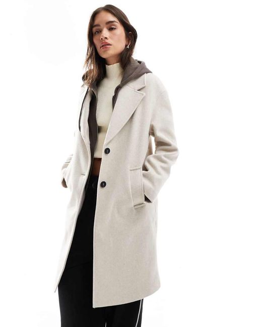 Bershka Natural Oversized Tailored Coat