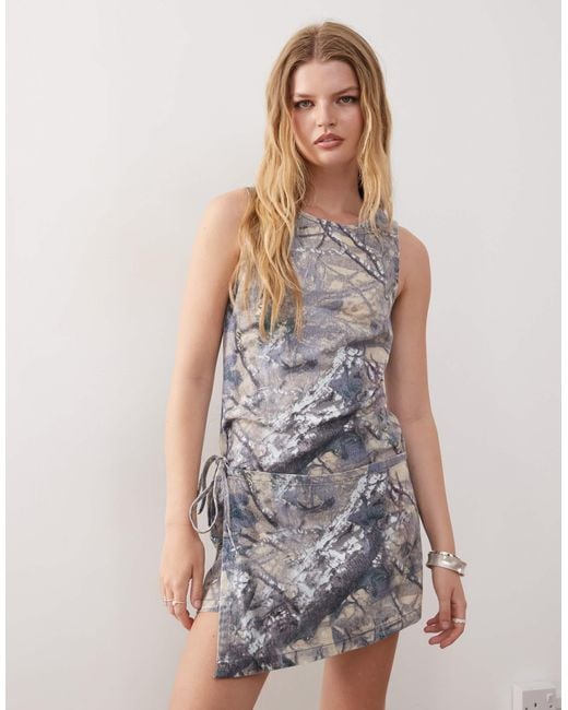 Collusion Natural Wrap Mini Dress