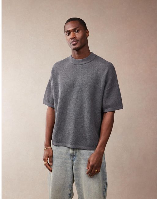 ASOS Natural Oversized Fit Lightweight Textured Knitted T-shirt for men