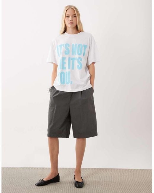 ASOS White Oversized T-Shirt Block With It's Not Me It's You Graphic