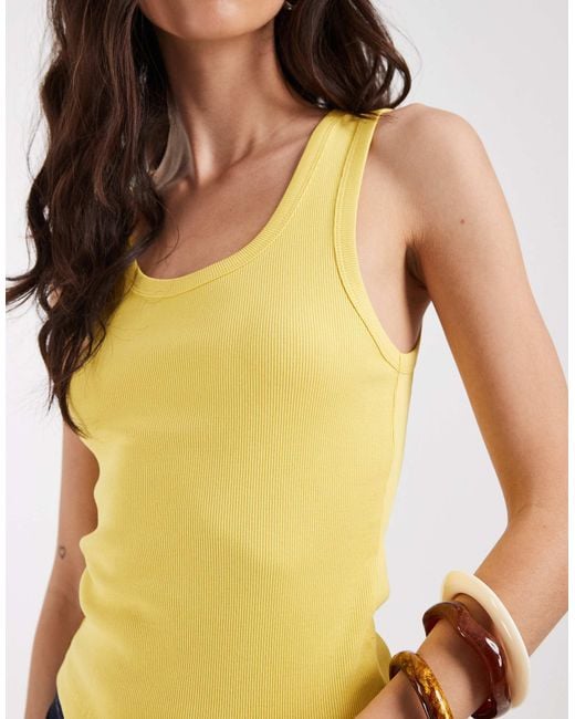 ASOS Black Thick Binding Rib Scoop Neck Singlet