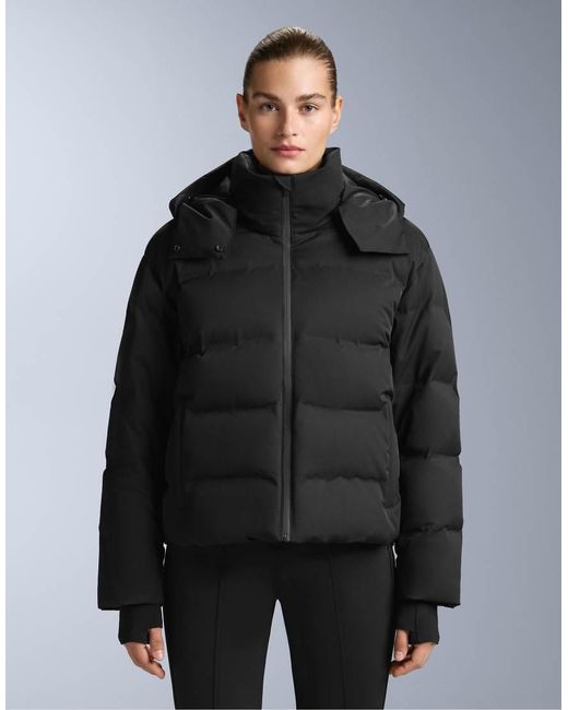Oysho Black Minardi Piume Ski Water-Resistant Down Jacket