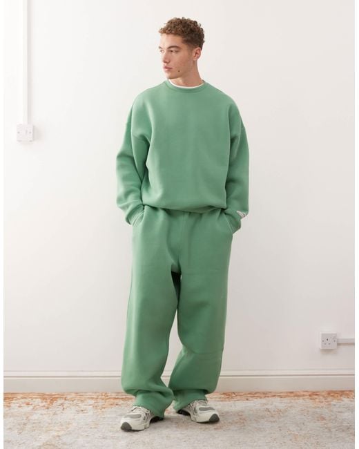 Collusion Green Heavyweight Boxy Sweat for men