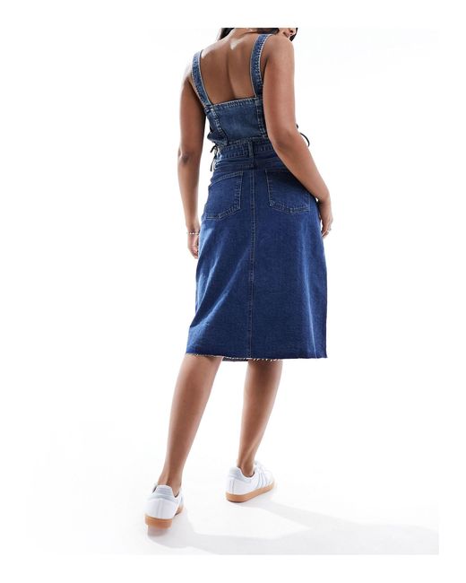 Urban Bliss Blue Y2k Seam Detail Raw Edge Knee Length Skirt