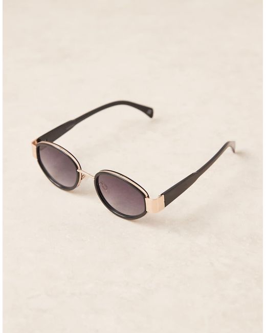 ASOS Brown Metal Frame Oval Sunglasses