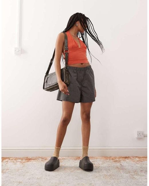 Top Con Cuello Halter De Collusion de color Red