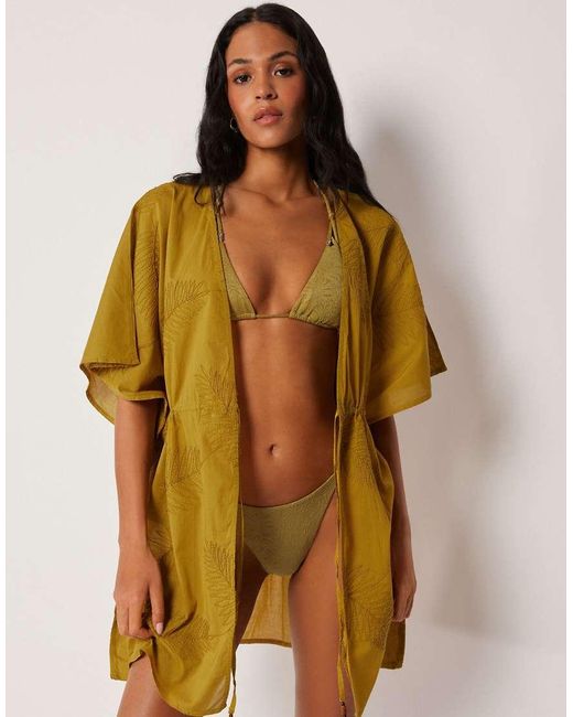 Calzedonia Brown Short Beach Kaftan