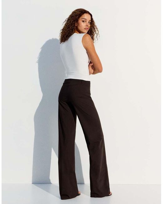 Bershka White Wide-leg Trousers