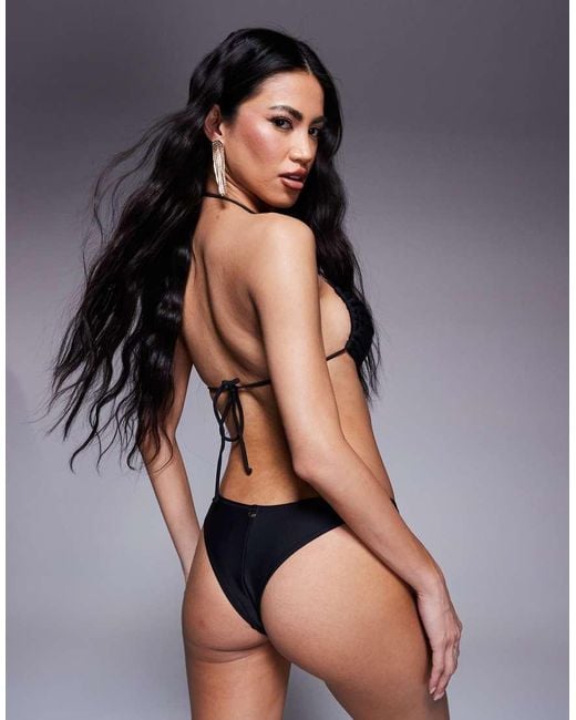 Slip Bikini Sgambati Neri di Candypants in Black