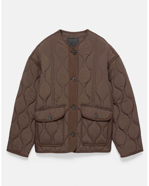 Pull&Bear Brown Steppjacke mit taschen