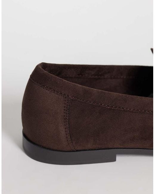 SEQWL Brown Dash Faux-suede Refined Ruched Loafers for men
