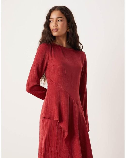 ASOS Red Frill Tie Maxi Dress