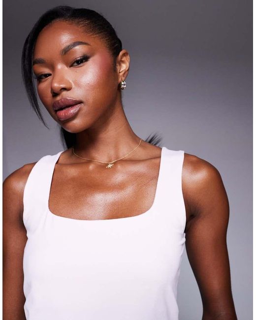 ASOS Soepele Top Van Polyamide Met Vierkante Hals in het White