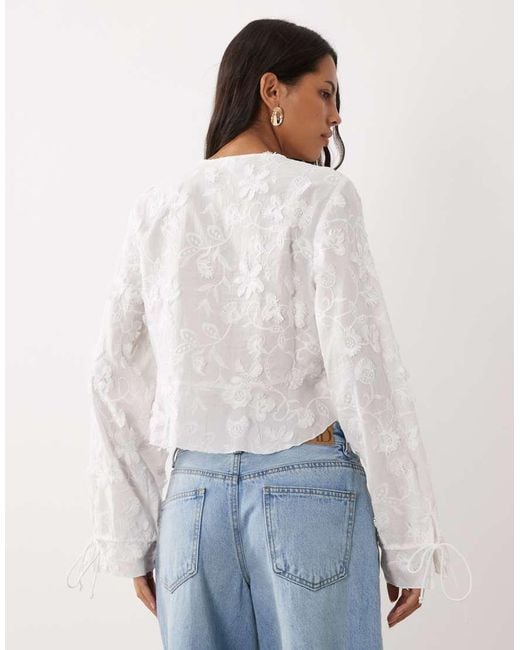 Mango White Lace Blouse