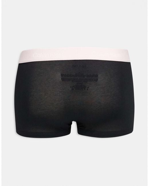 Calvin Klein Black Icon Cotton Stretch 3 Pack Low Rise Trunks for men