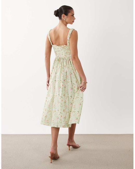 Gina Tricot Natural Corset Midi Dress
