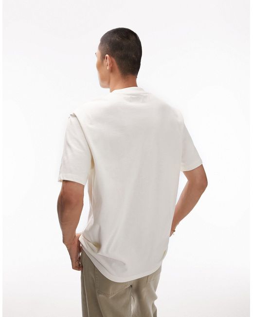Camiseta color extragrande con bordado "promises" premium Topman de hombre de color White