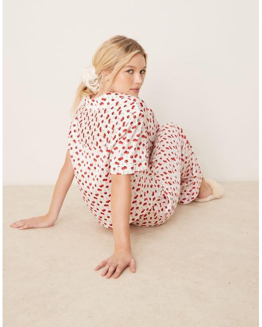 Abercrombie & Fitch Pink Nightwear Button Up Top Co-Ord