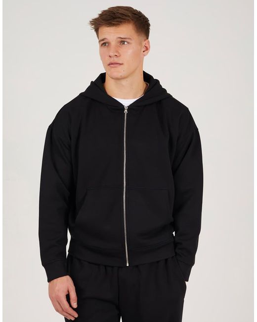 Brave Soul Blue Relaxed Fit Zip Through Hoodie for men