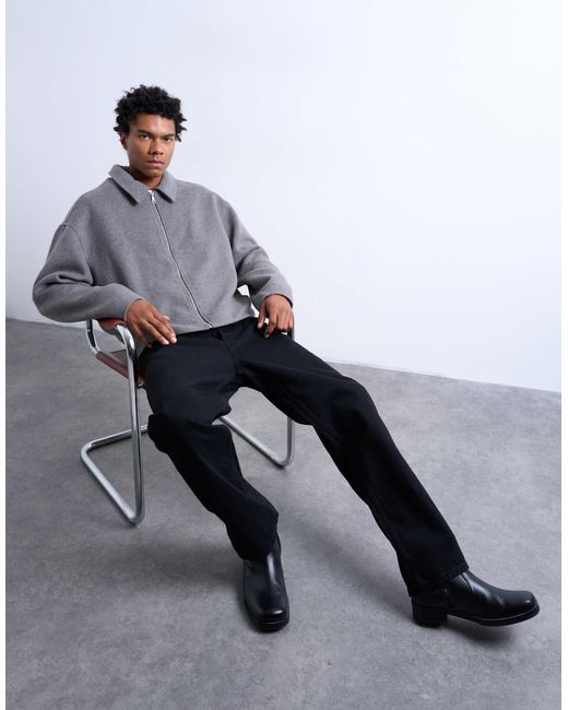 Topman Gray Wool Blend Jacket for men