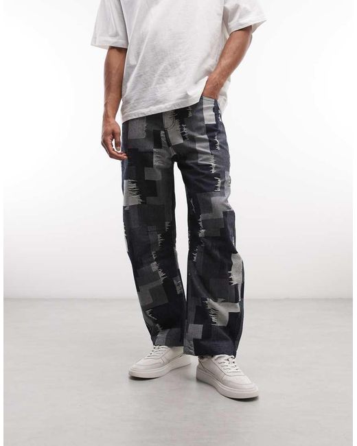 Sixth June Denim Broek Met Patchwork in het White voor heren