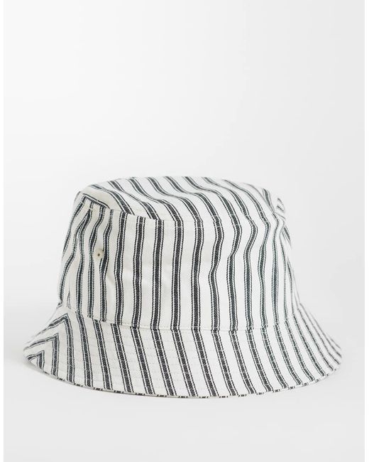 Calvin Klein White Striped Bucket Hat