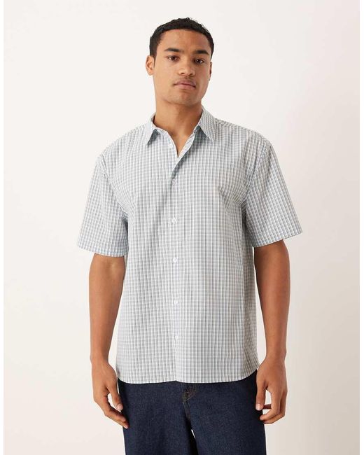 Camicia Comoda A Quadri di ASOS in Gray da Uomo