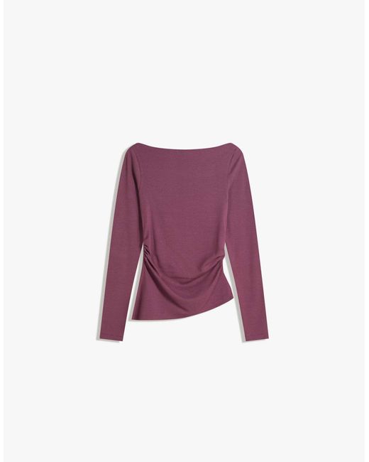Bershka Gray – langärmliges asymmetrisches t-shirt