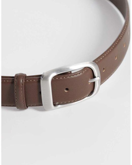 ASOS Brown Faux Leather Smart Belt for men