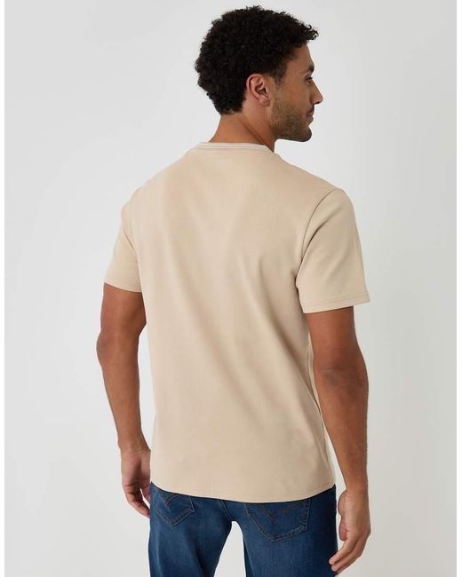 Threadbare Natural Cotton Crew Neck Script T-Shirt for men