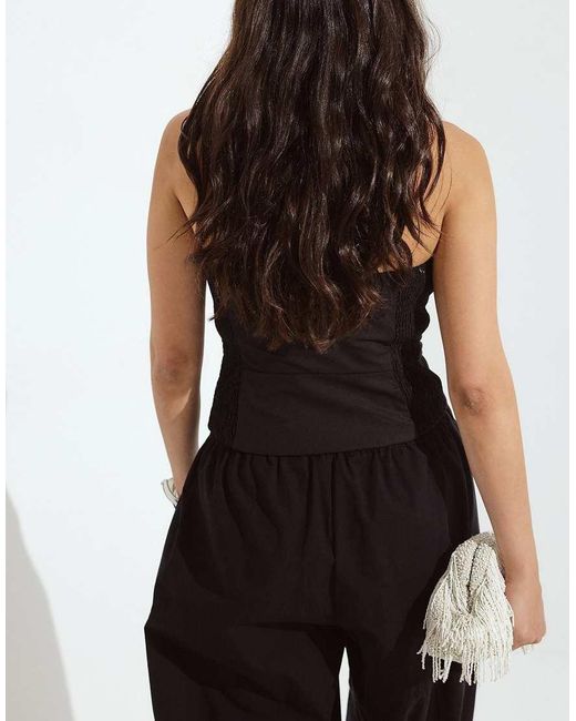 NA-KD Black Sharp Corset Top