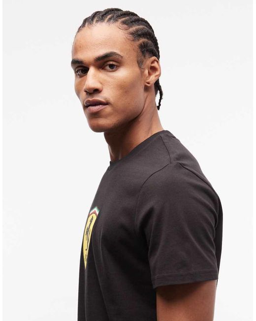 PUMA Black Scuderia Ferrari Shield Tee for men