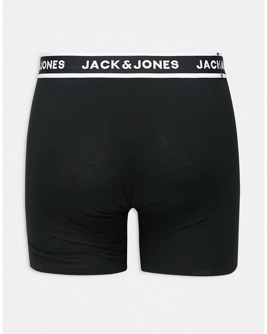 Jack & Jones Black 3 Pack Long Trunks for men