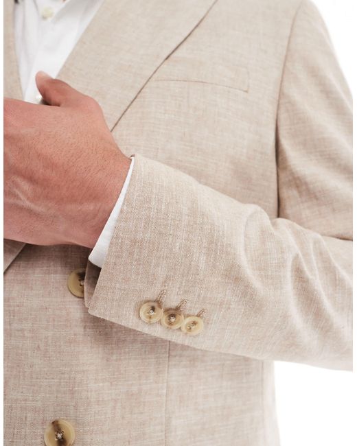 Jack & Jones Natural Premium Relaxed Fit Linen Suit Jacket for men