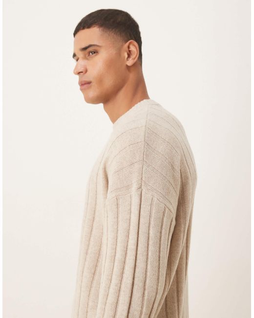 Pull oversize ras ASOS pour homme en coloris Natural