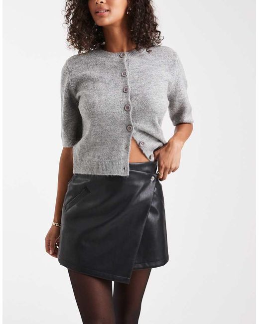 Minigonna Avvolgente Asimmetrica Nera di ASOS in Black