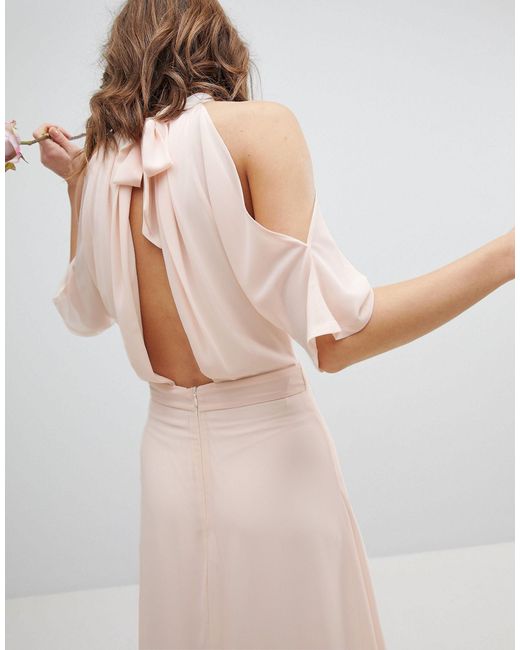 tfnc high neck maxi bridesmaid dress with fishtail