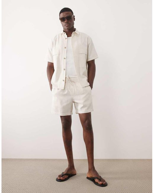 ASOS Natural Textured Shorts for men