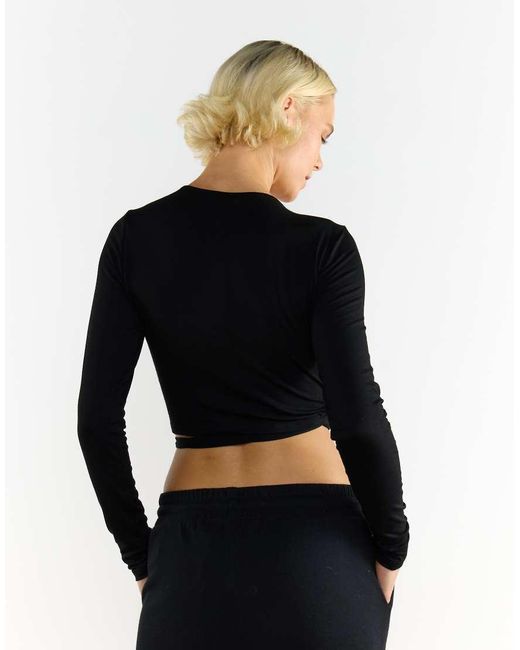 Glamorous Blue V Neck Wrap Top