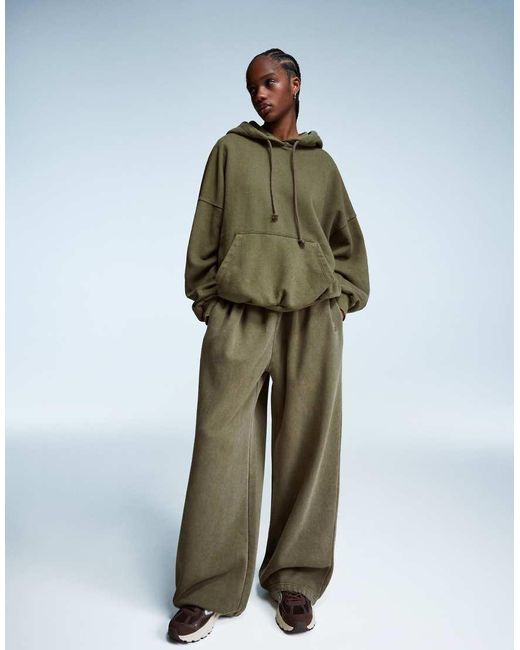 Bershka Oversized Hoodie in het Green