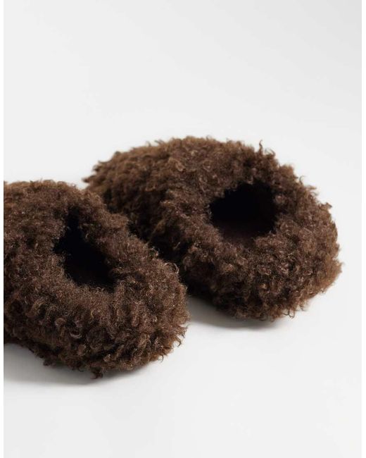 Loungeable Brown Longe Mongolian Faux-fur shaggy Slippers
