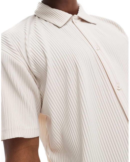 Jack & Jones White Plisse Shirt for men