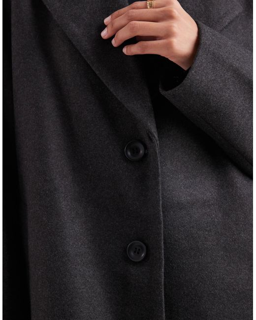 Manteau long coupe oversize élégante en aspect laine - foncé ONLY en coloris Black
