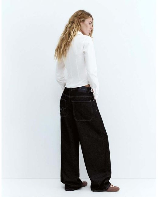 Pull&Bear White Fitted Shirt With Pleats