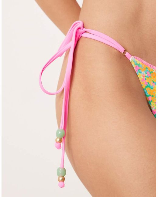 Kulani Kinis Green Hula Honey Lingerie Thong Tieside Bikini Bottoms