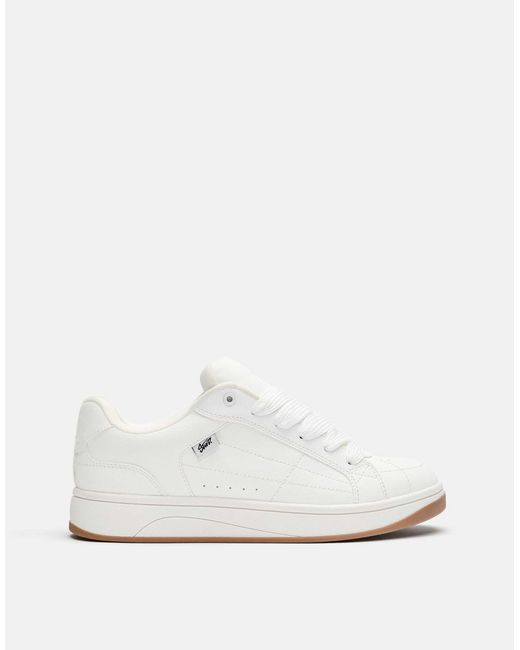Pull&Bear – klobige skater-sneaker in White für Herren