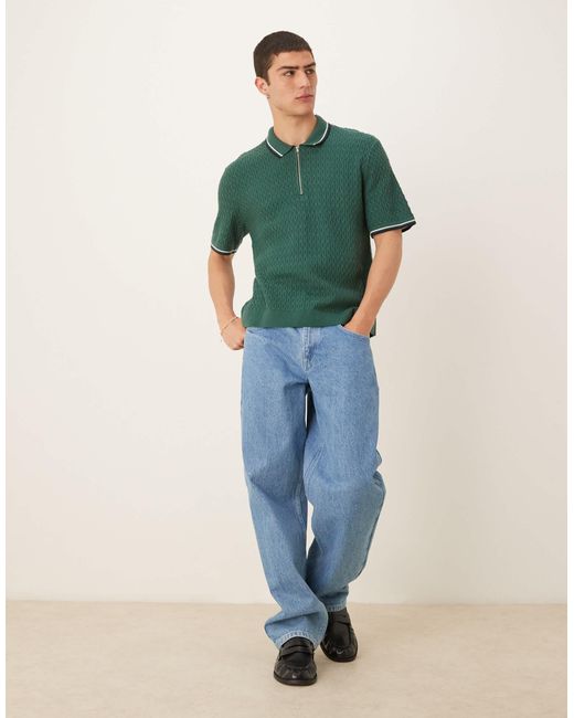 Abercrombie & Fitch – strickoberteil in Green für Herren