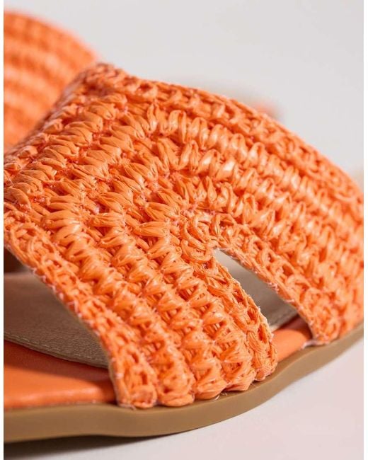 Raid Orange Coraline Flat Slide Sandals