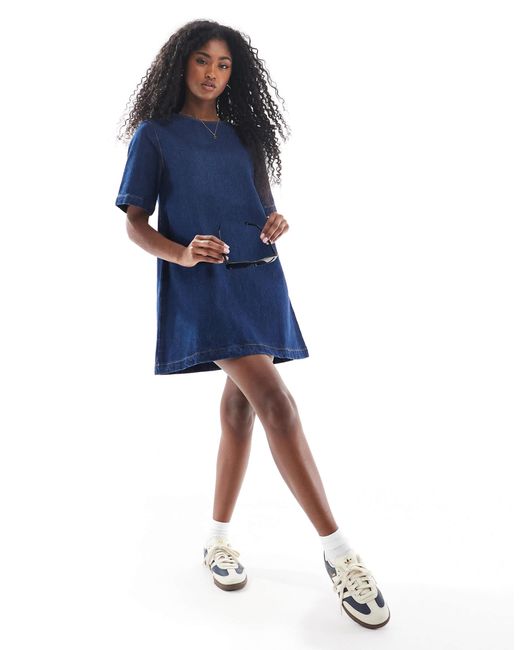ASOS Blue Denim T-Shirt Mini Dress